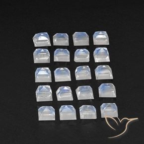 Rainbow Moonstone Gemstones in 3 x 3 mm (calibrated) Size for Sale, Rainbow Moonstone Stones in Bluish White Color