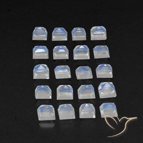Rainbow Moonstone Gemstones in 3 x 3 mm (calibrated) Size for Sale, Rainbow Moonstone Stones in Bluish White Color