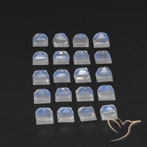 Rainbow Moonstone Gemstones in 3.2 x 3.1 mm Size for Sale, Rainbow Moonstone Stones in Bluish White Color