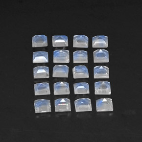 Rainbow Moonstone Gemstone in 3 x 3 mm Size for Sale, Rainbow Moonstone Stone in Blue White Color