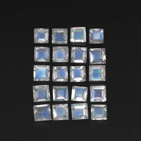 0.1ct Square Facet Blue White Rainbow Moonstone Gem for sale 0.1ct Square Facet Blue White Rainbow Moonstone Gem (ID: 306918)