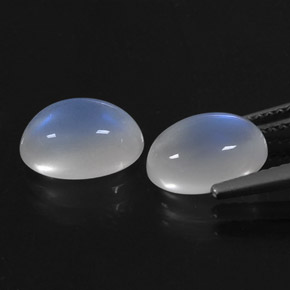 Rainbow Moonstone Gemstone in 9.8 x 6.6 mm Size for Sale, Rainbow Moonstone Stone in Blue White Color