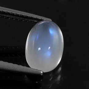 2.79 ct White Rainbow Moonstone Stone, Natural Rainbow Moonstone in Oval Cabochon Shape for Sale