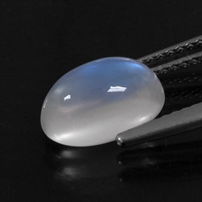 Rainbow Moonstone Gemstone in 10.3 x 6.9 mm Size for Sale, Rainbow Moonstone Stone in Blue White Color