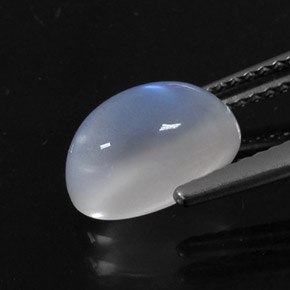 Rainbow Moonstone Gemstone in 10.1 x 6.3 mm Size for Sale, Rainbow Moonstone Stone in Blue White Color