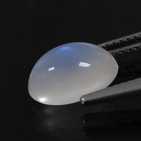 Rainbow Moonstone Gemstone in 10.7 x 7 mm Size for Sale, Rainbow Moonstone Stone in Blue White Color