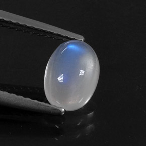 1.41 ct White Rainbow Moonstone Stone, Natural Rainbow Moonstone in Oval Cabochon Shape for Sale