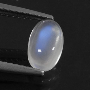1.09 ct White Rainbow Moonstone Stone, Natural Rainbow Moonstone in Oval Cabochon Shape for Sale
