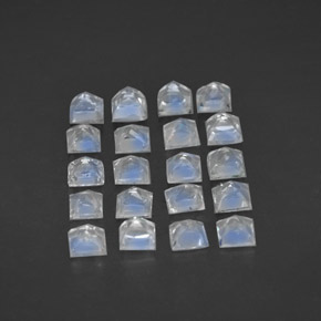 Rainbow Moonstone Gemstones in 3.2 x 3.1 mm Size for Sale, Rainbow Moonstone Stones in Bluish White Color