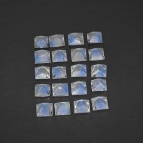 Rainbow Moonstone Gemstones in 2.9 x 2.9 mm Size for Sale, Rainbow Moonstone Stones in Bluish White Color