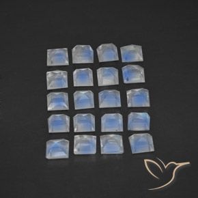 Rainbow Moonstone Gemstones in 2.9 x 2.9 mm Size for Sale, Rainbow Moonstone Stones in Bluish White Color