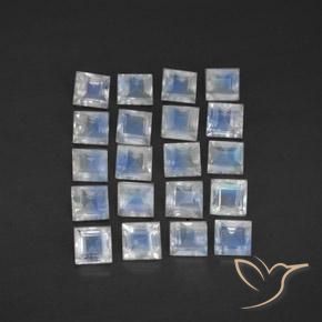 3.12ctw Natural Bluish White Rainbow Moonstone, Square, Transparent