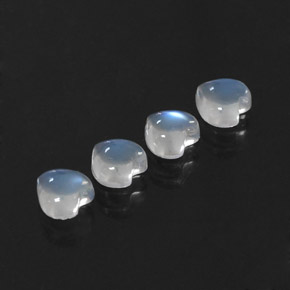 1.81 ct White Rainbow Moonstone Stone, Natural Rainbow Moonstone in Heart Cabochon Shape for Sale