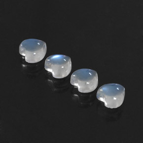 Rainbow Moonstone Gemstone in 5 x 5 mm (calibrated) Size for Sale, Rainbow Moonstone Stone in Blue White Color