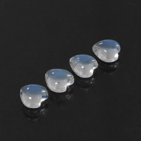 1.69 ct White Rainbow Moonstone Stone, Natural Rainbow Moonstone in Heart Cabochon Shape for Sale