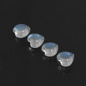 1.68 ct White Rainbow Moonstone Gemstone, Rainbow Moonstone Gem in Heart Cabochon Shape for Sale.