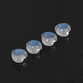 1.86 ct White Rainbow Moonstone Stone, Natural Rainbow Moonstone in Heart Cabochon Shape for Sale
