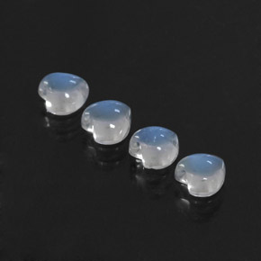 Rainbow Moonstone Gemstone in 5 x 5 mm (calibrated) Size for Sale, Rainbow Moonstone Stone in Blue White Color