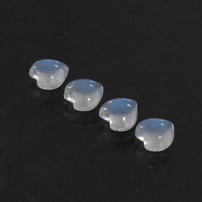 1.54 ct White Rainbow Moonstone Gemstone, Rainbow Moonstone Gem in Heart Cabochon Shape for Sale.