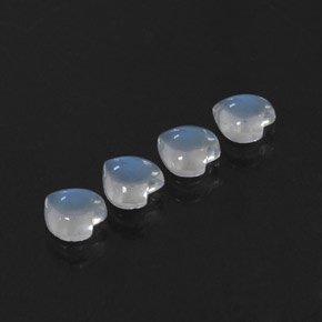 1.54 ct White Rainbow Moonstone Stone, Natural Rainbow Moonstone in Heart Cabochon Shape for Sale