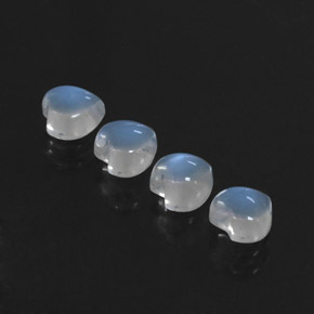 2.18 ct White Rainbow Moonstone Gemstone, Rainbow Moonstone Gem in Heart Cabochon Shape for Sale.