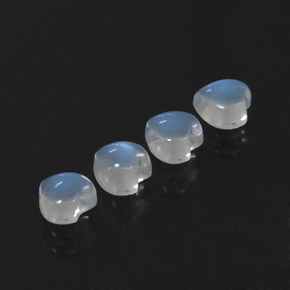 2.18 ct White Rainbow Moonstone Stone, Natural Rainbow Moonstone in Heart Cabochon Shape for Sale