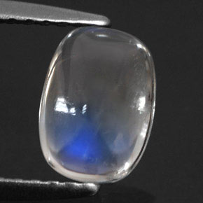 0.90 ct White Rainbow Moonstone Stone, Natural Rainbow Moonstone in Cushion Cabochon Shape for Sale