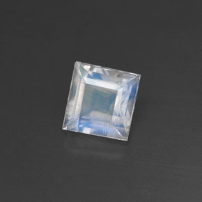 0.77 ct White Rainbow Moonstone Stone, Natural Rainbow Moonstone in Square Facet Shape for Sale
