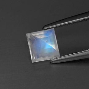 Rainbow Moonstone Gemstone in 5.3 x 5.1 mm Size for Sale, Rainbow Moonstone Stone in Blue White Color
