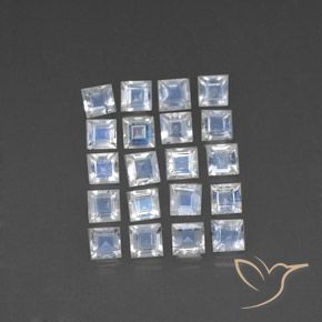 3.24ctw Natural Bluish White Rainbow Moonstone, Square, Transparent