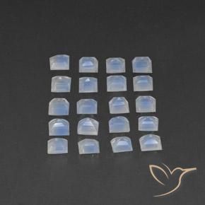 Rainbow Moonstone Gemstones in 3.2 x 3.1 mm Size for Sale, Rainbow Moonstone Stones in Bluish White Color