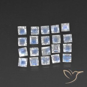3.61ctw Natural Bluish White Rainbow Moonstone, Square, Transparent