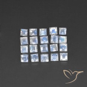 2.28ctw Natural Bluish White Rainbow Moonstone, Square, Transparent