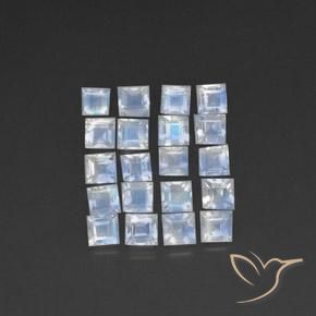 3.33ctw Natural Bluish White Rainbow Moonstone, Square, Transparent