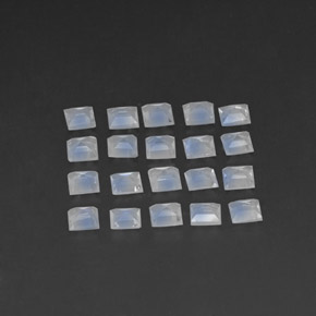 Rainbow Moonstone Gemstones in 3.2 x 3.2 mm Size for Sale, Rainbow Moonstone Stones in Bluish White Color