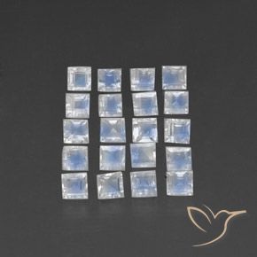 3.82ctw Natural Bluish White Rainbow Moonstone, Square, Transparent