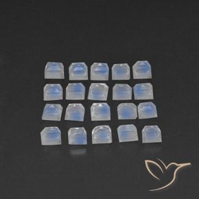 Rainbow Moonstone Gemstones in 3.2 x 3.2 mm Size for Sale, Rainbow Moonstone Stones in Bluish White Color