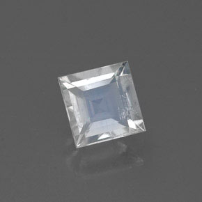 0.47 ct White Rainbow Moonstone Stone, Natural Rainbow Moonstone in Square Facet Shape for Sale
