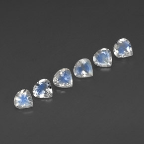 1.95 ct White Rainbow Moonstone Gemstone, Rainbow Moonstone Gem in Pear Facet Shape for Sale.