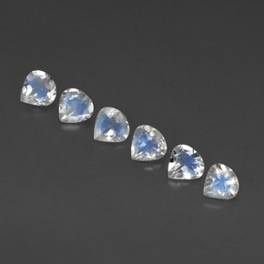 1.95 ct White Rainbow Moonstone Stone, Natural Rainbow Moonstone in Pear Facet Shape for Sale