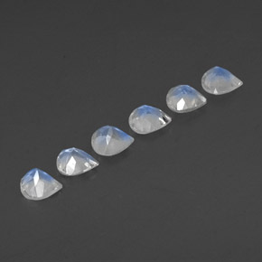 Rainbow Moonstone Gemstone in 5.1 x 5 mm Size for Sale, Rainbow Moonstone Stone in Blue White Color