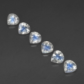 2.37 ctw White Rainbow Moonstone Gemstones, Rainbow Moonstone Gems in Pear Facet Shape for Sale.