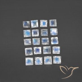 3.33ctw Natural Bluish White Rainbow Moonstone, Square, Transparent