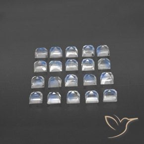 Rainbow Moonstone Gemstones in 3 x 3 mm (calibrated) Size for Sale, Rainbow Moonstone Stones in Bluish White Color
