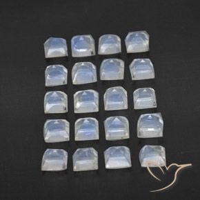 Rainbow Moonstone Gemstones in 3 x 3 mm (calibrated) Size for Sale, Rainbow Moonstone Stones in Bluish White Color