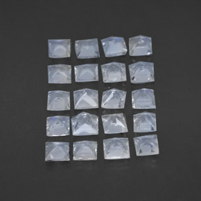 Rainbow Moonstone Gemstones in 3 x 3 mm (calibrated) Size for Sale, Rainbow Moonstone Stones in Bluish White Color