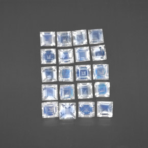 0.1ct Square Facet Blue White Rainbow Moonstone for sale thumb image of 0.1ct Square Facet Blue White Rainbow Moonstone (ID: 315103)