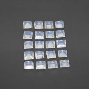 Rainbow Moonstone Gemstones in 3.1 x 2.9 mm Size for Sale, Rainbow Moonstone Stones in Bluish White Color