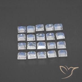 Rainbow Moonstone Gemstones in 2.9 x 2.9 mm Size for Sale, Rainbow Moonstone Stones in Bluish White Color
