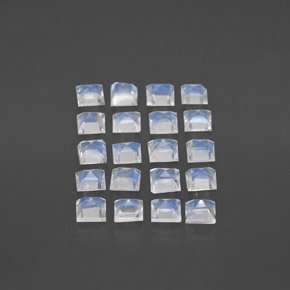 Rainbow Moonstone Gemstone in 3 x 3 mm Size for Sale, Rainbow Moonstone Stone in Blue White Color